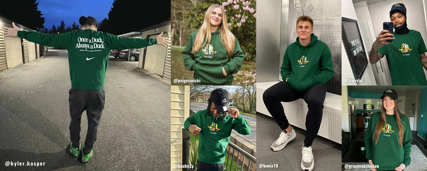 DOAF athletes wearing new Flying Formations Hoodie
