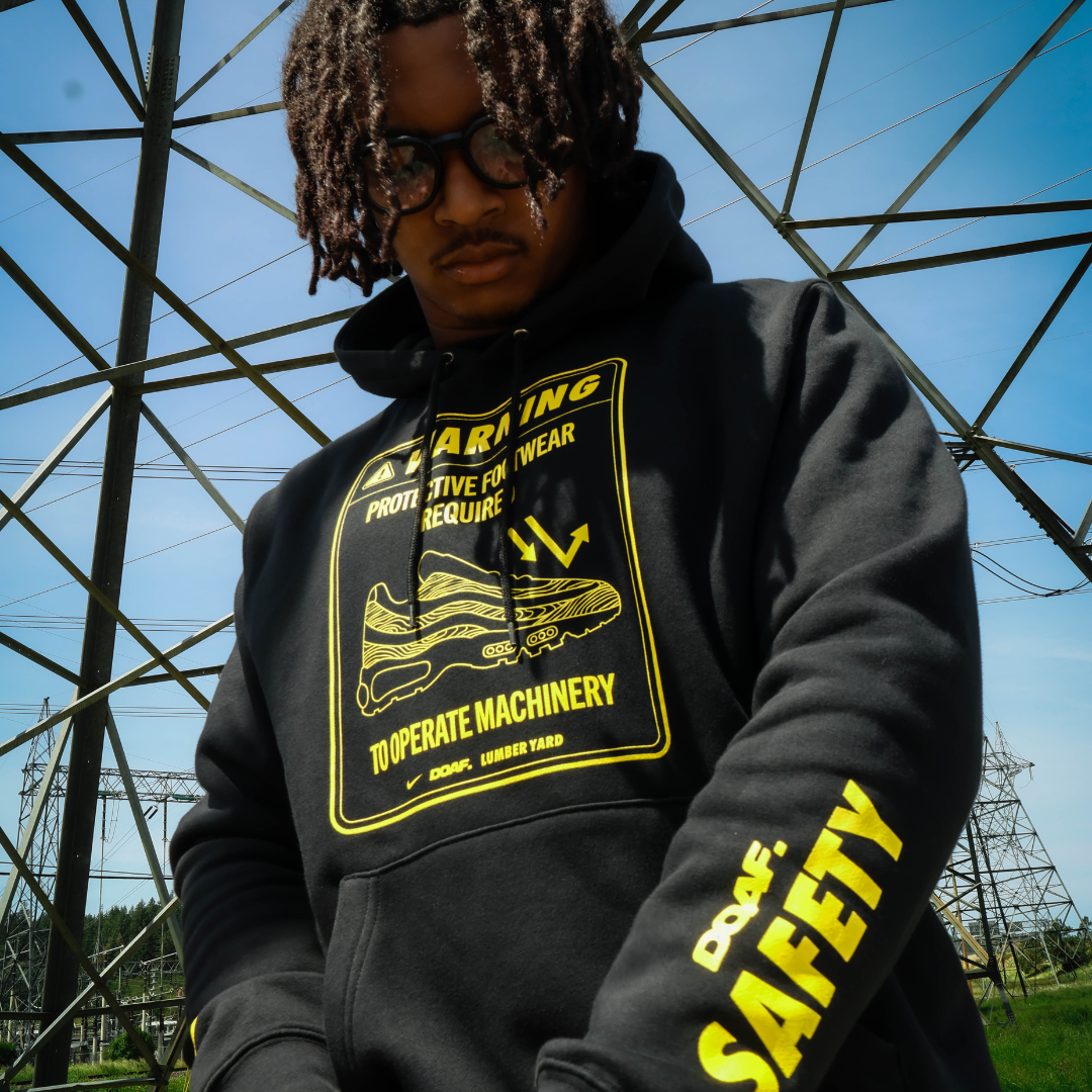 Black DOAF Hoodie with yellow graphic