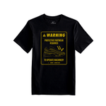 Black DOAF tee with yellow graphic of a sneaker