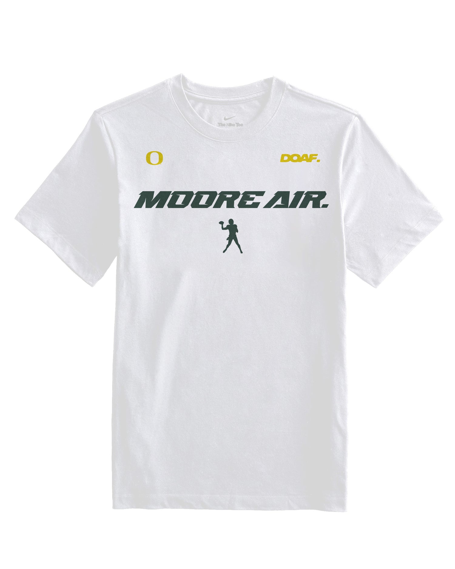 DOAF white t-shirt with 'MOORE AIR' text and Oregon logo on a white background