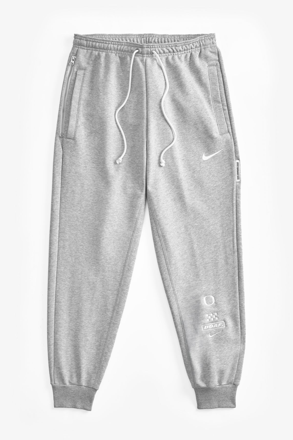 Gray  Speedway sweatpants with a Nike logo on a white background