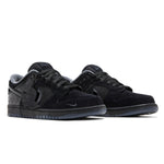 Pair of black sneakers on a white background
